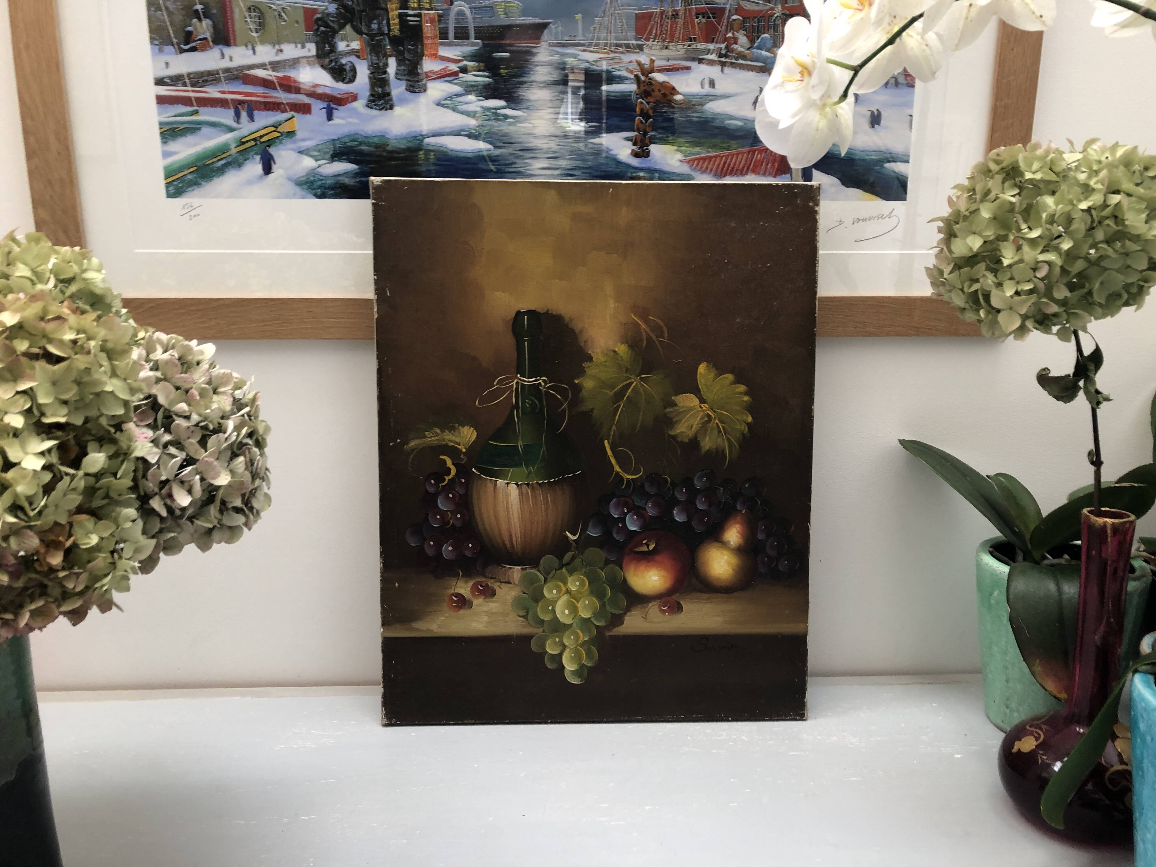 Still life painting with fruits