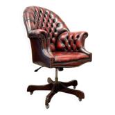 Springvale Chesterfield office chair in oxblood leather