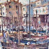Oil painting on canvas of the port of Martigues.