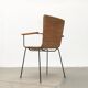 Mid-century metal and rattan dining chairs, set of 3.