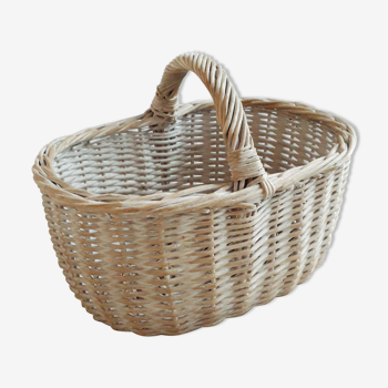 Panier en rotin vintage 1940/50