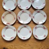 9 antique dessert plates