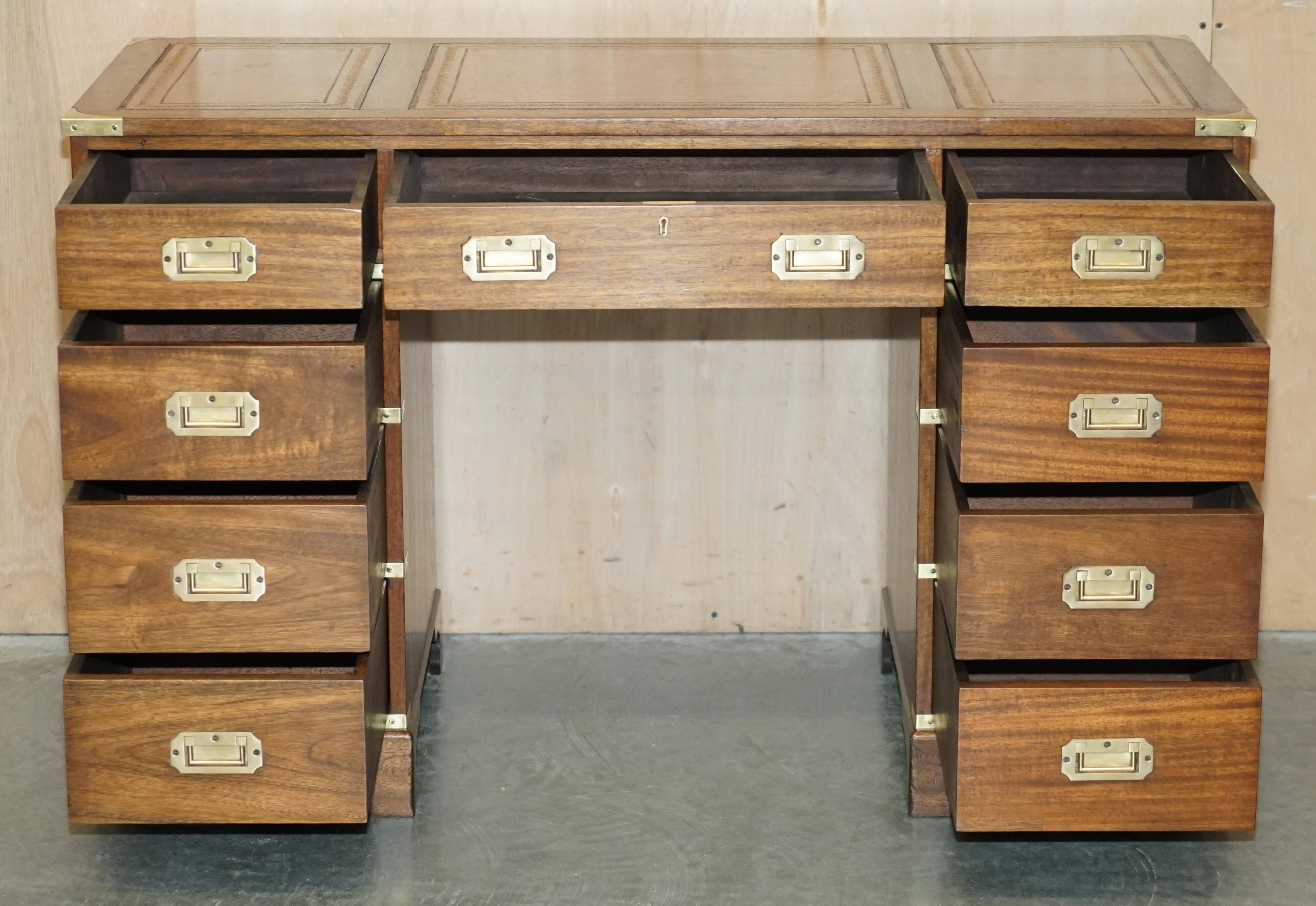 Restored leather military campaign desk Harrods Kennedy