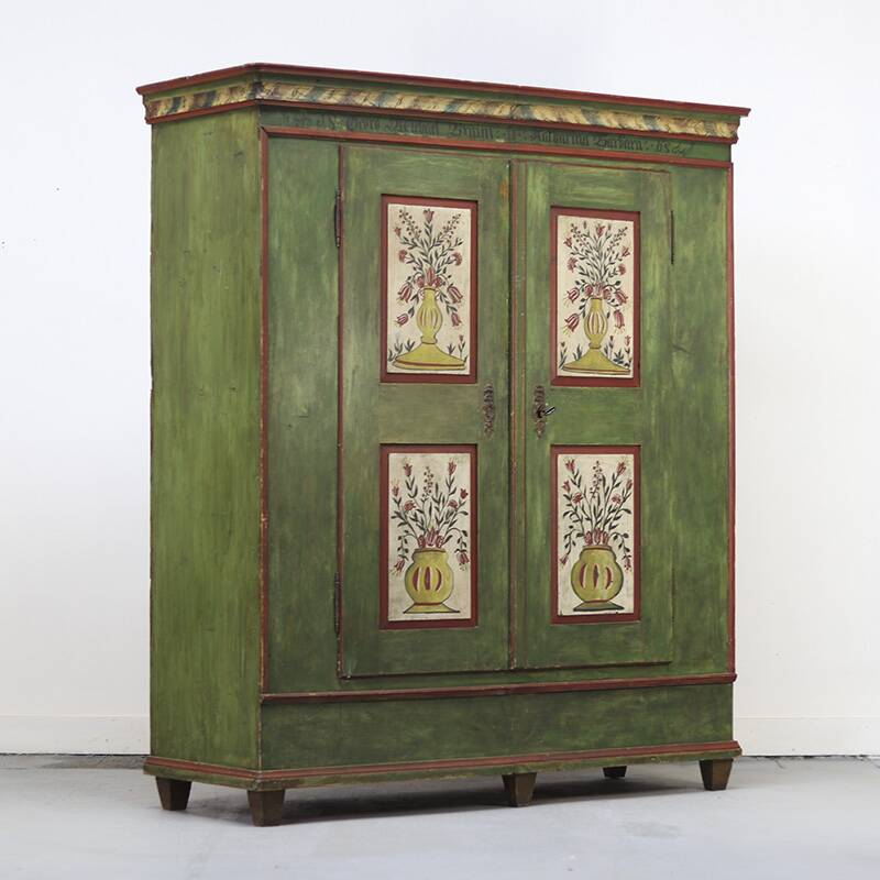 Cabinet de mariée peint d'art populaire, 1868