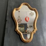 Miroir ancien en bois doré à la feuille, au mercure 19e siècle