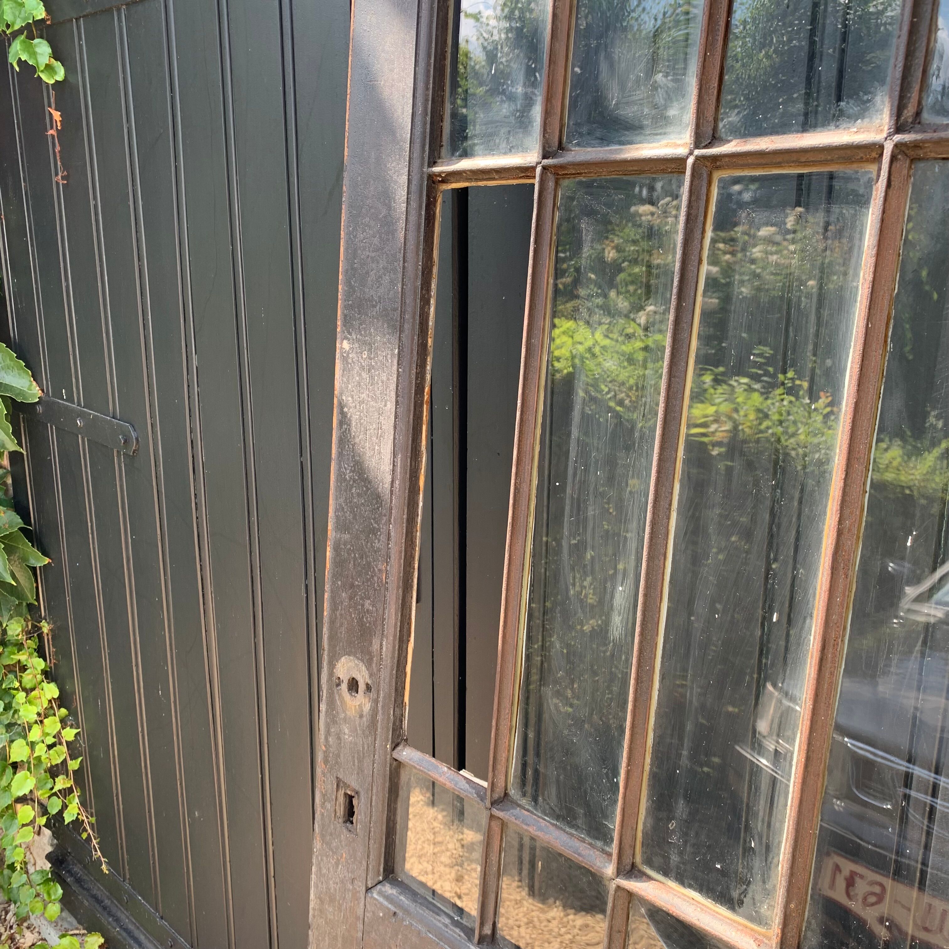 Wood and steel workshop door