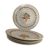 5 assiettes plates Longwy