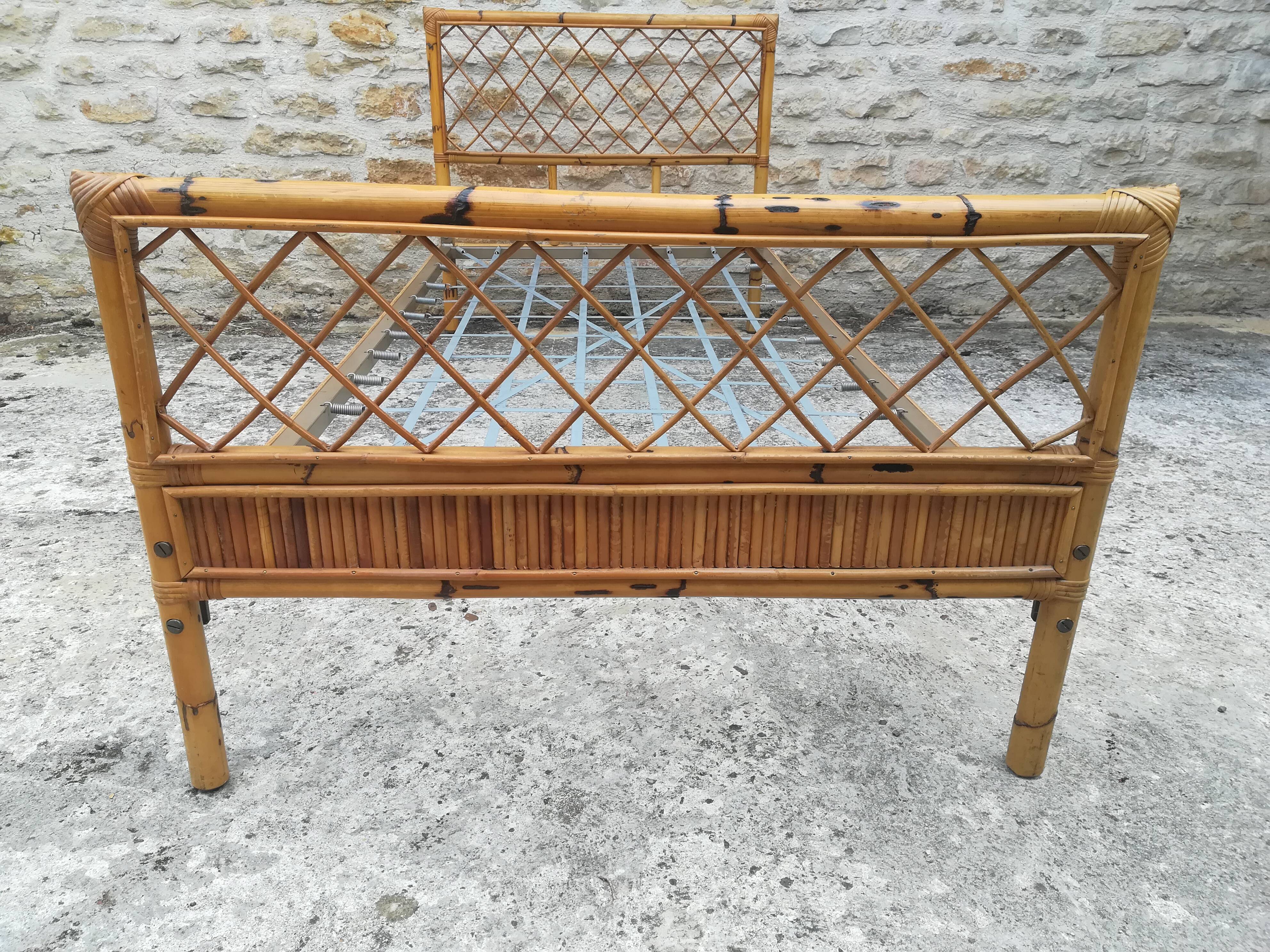 Bamboo and rattan bed