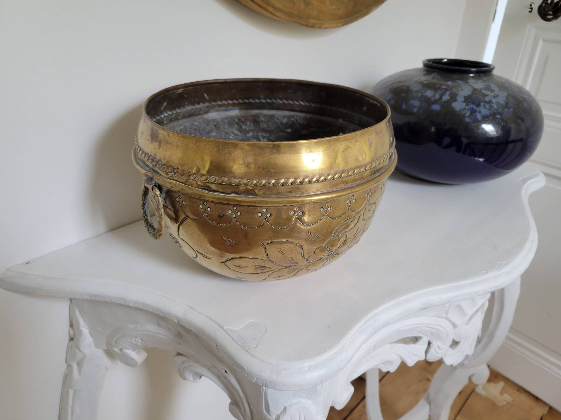 Cache-pot en laiton, fin 19ème