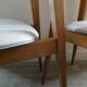 Pair of wooden chairs and skai scandinavian style