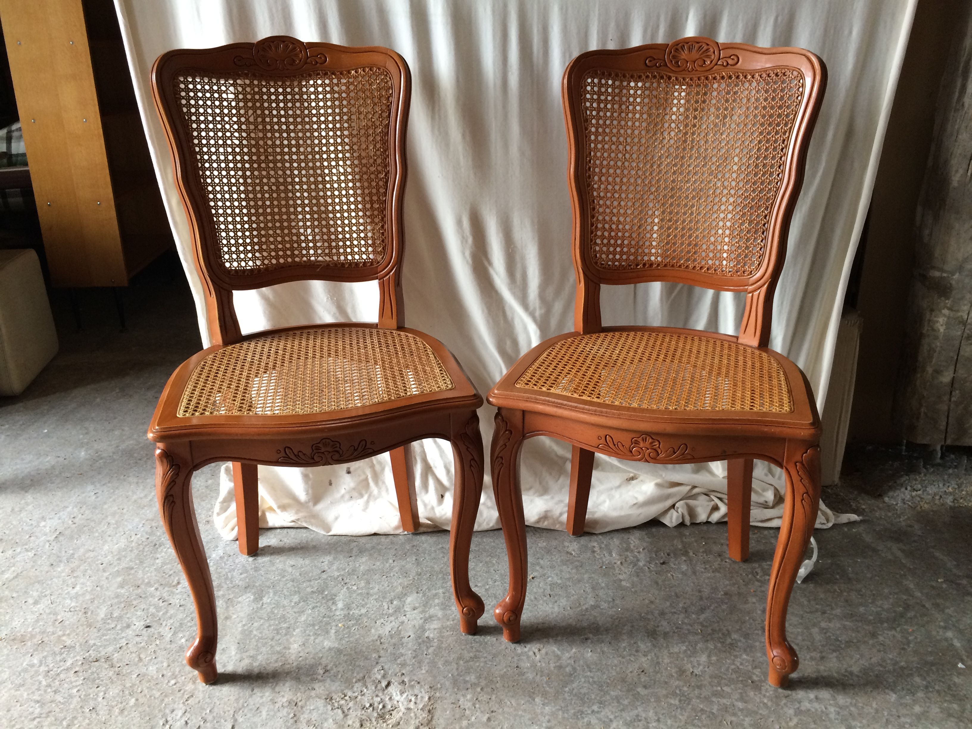 Series of 8 Chairs Style LOUIS XV Wood - Assise - Vintage Cannés File