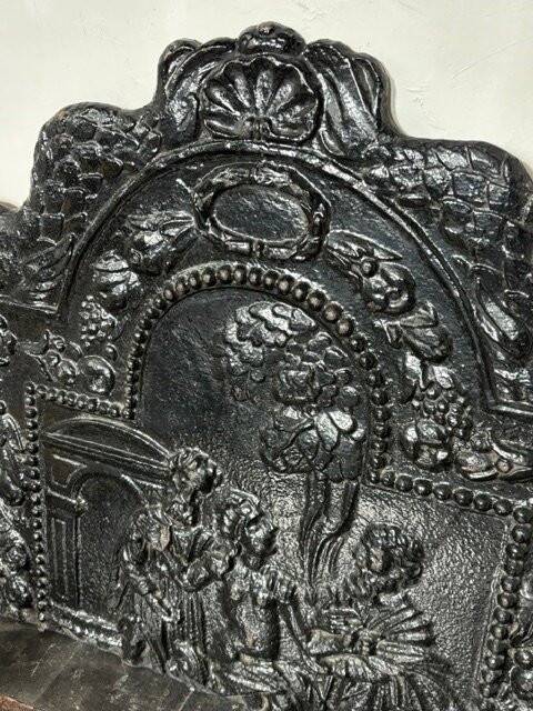 Ancienne plaque de cheminée en fonte