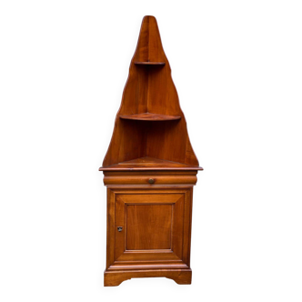 19th-century solid wood corner shelf unit