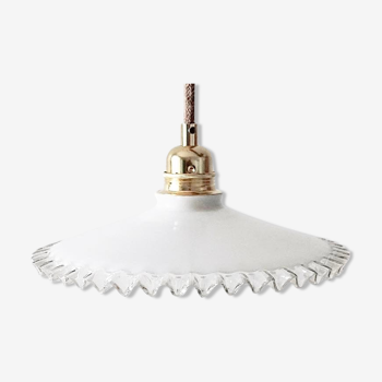 White opaline pendant light