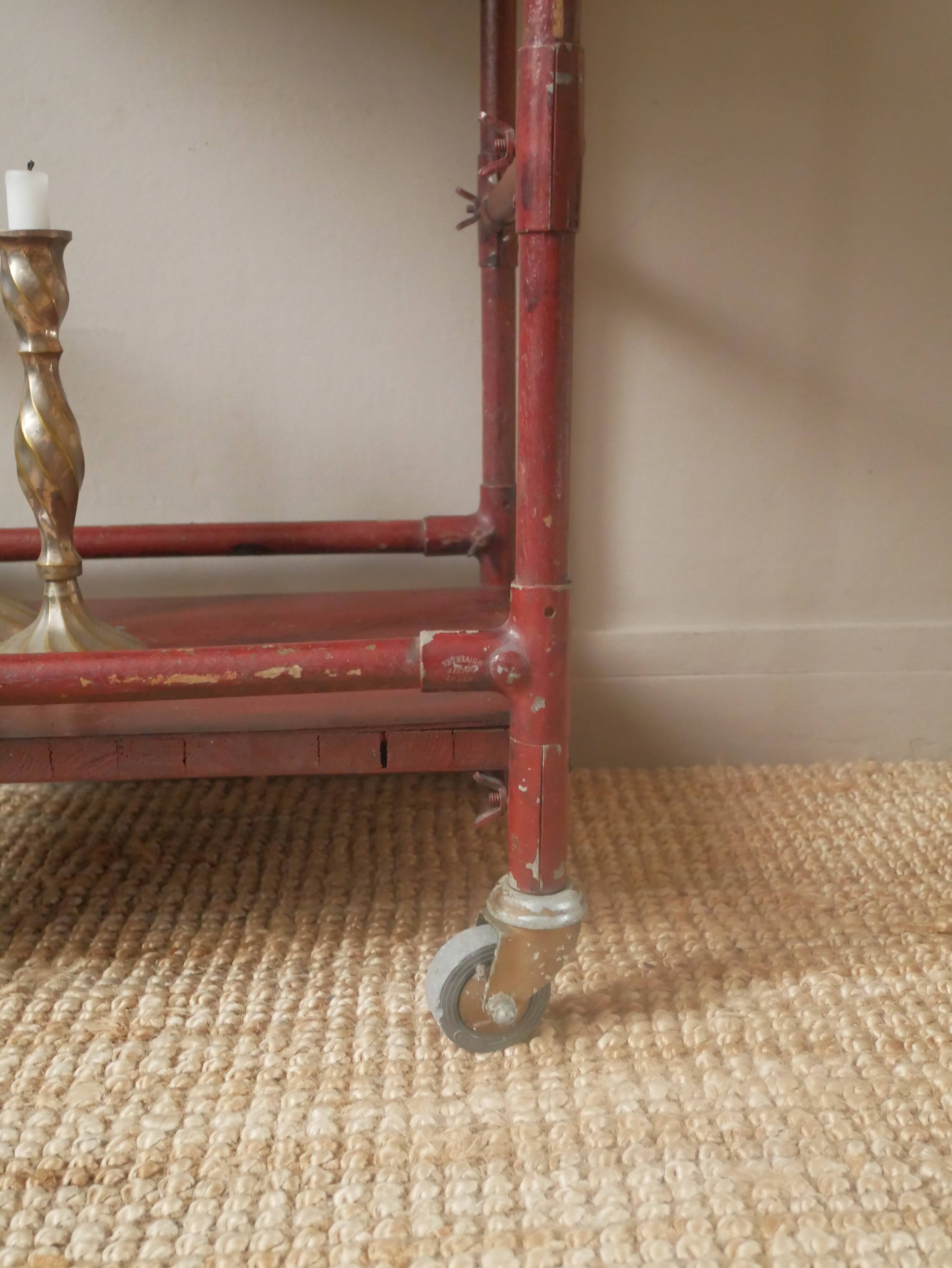 Flea market sideboard used patinated wood artisanal manufacturing industrial workshop