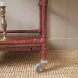 Flea market sideboard used patinated wood artisanal manufacturing industrial workshop