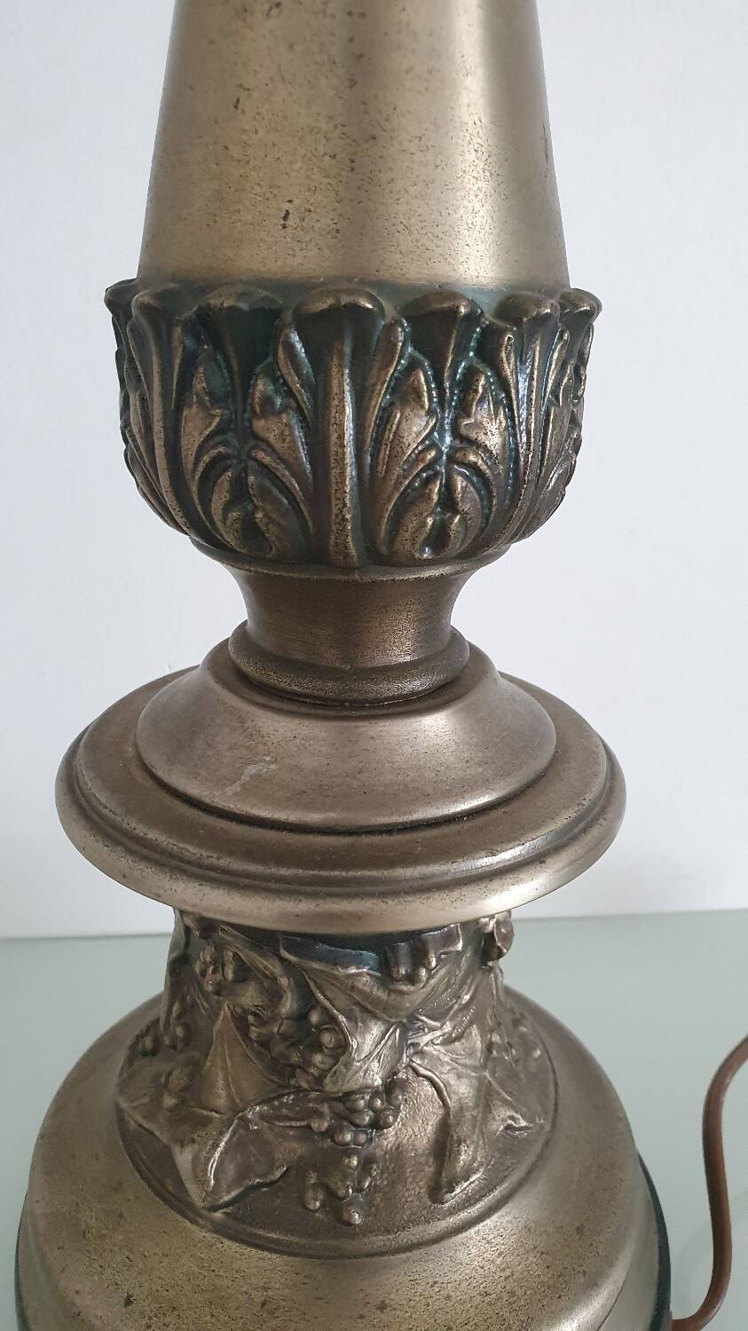 Large metal vine leaf lamp base