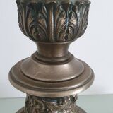 Large metal vine leaf lamp base