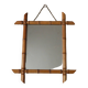 Vintage bamboo wooden mirror with retro bohemian spirit