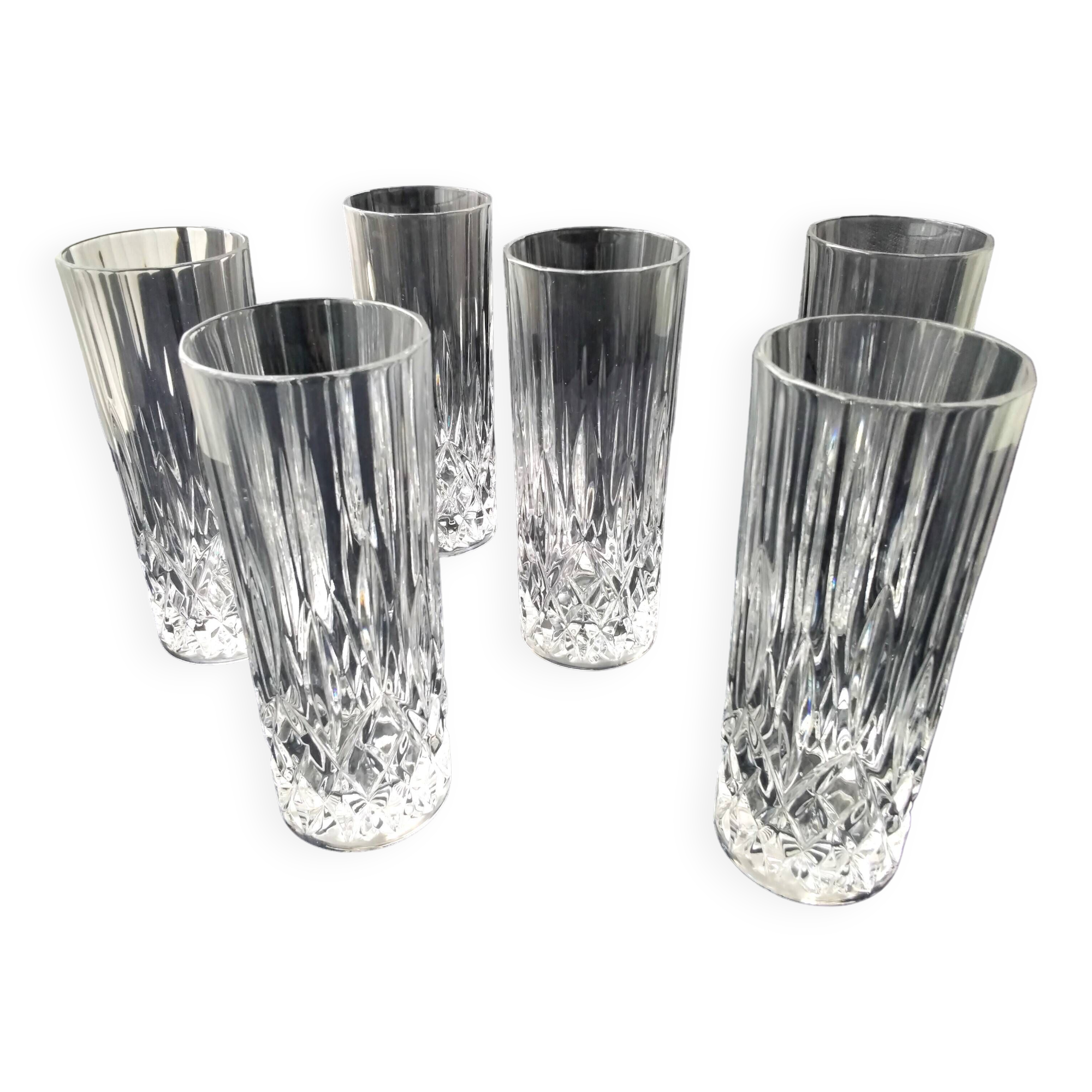 6 Cocktail glasses, whiskey soda in RCR crystal