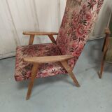 Set 3 armchairs compass feet
