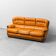3-seater leather and wood sofa, 1950s vintage modernism