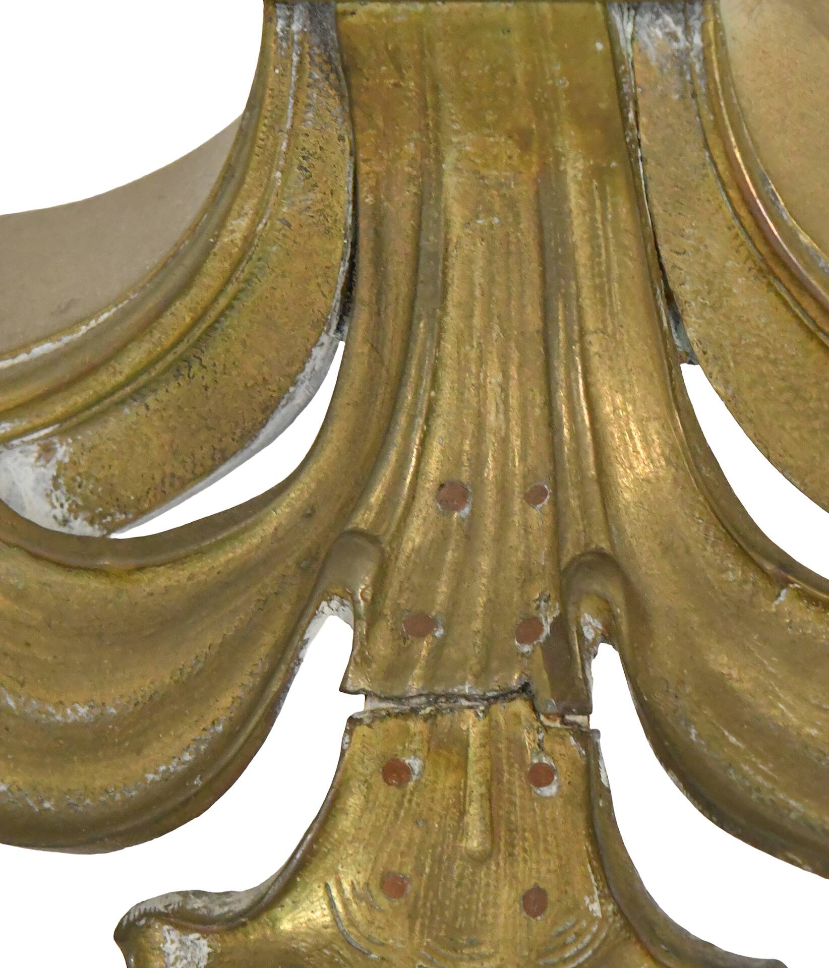 Pair of gilded bronze andirons decorated with serpents.