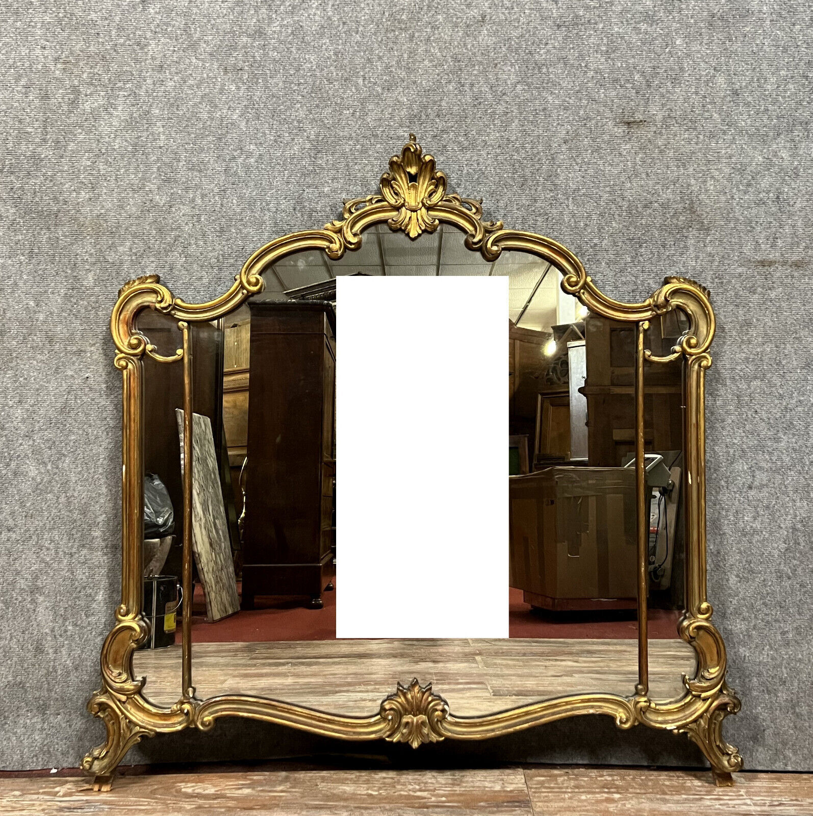 Miroir style Louis XV en bois vers 1950 112x110cm