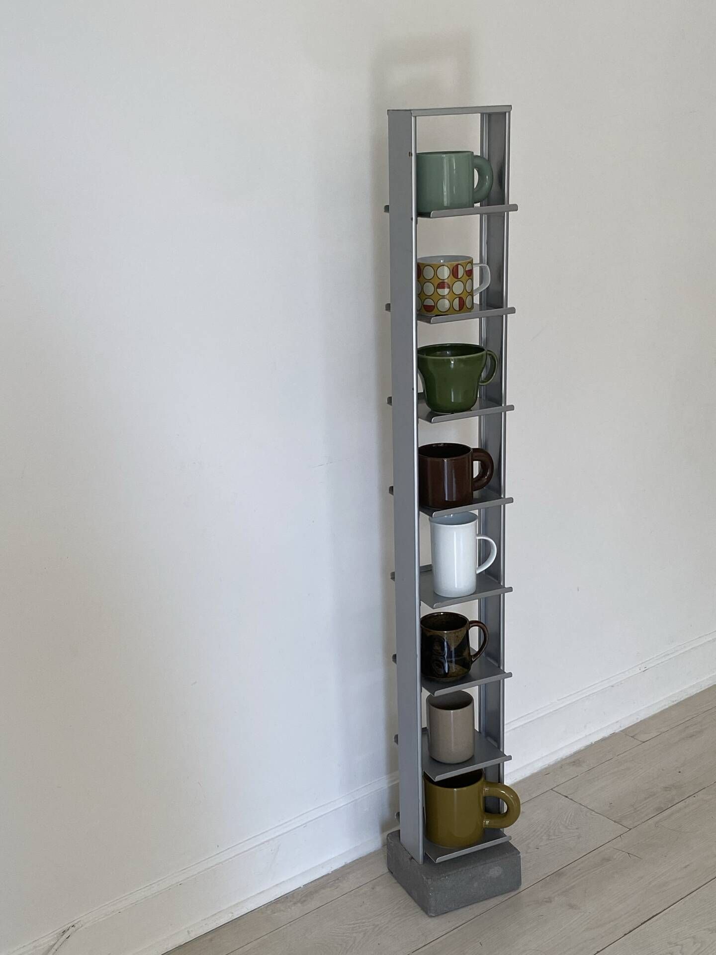Metal tower and concrete block storage