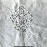 Antique linen sheet with CB or IB monogram
