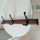 Vintage solid wood and metal wall coat rack