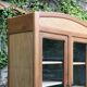 Armoire parisienne d’hôtel vitrée bois brut 1930