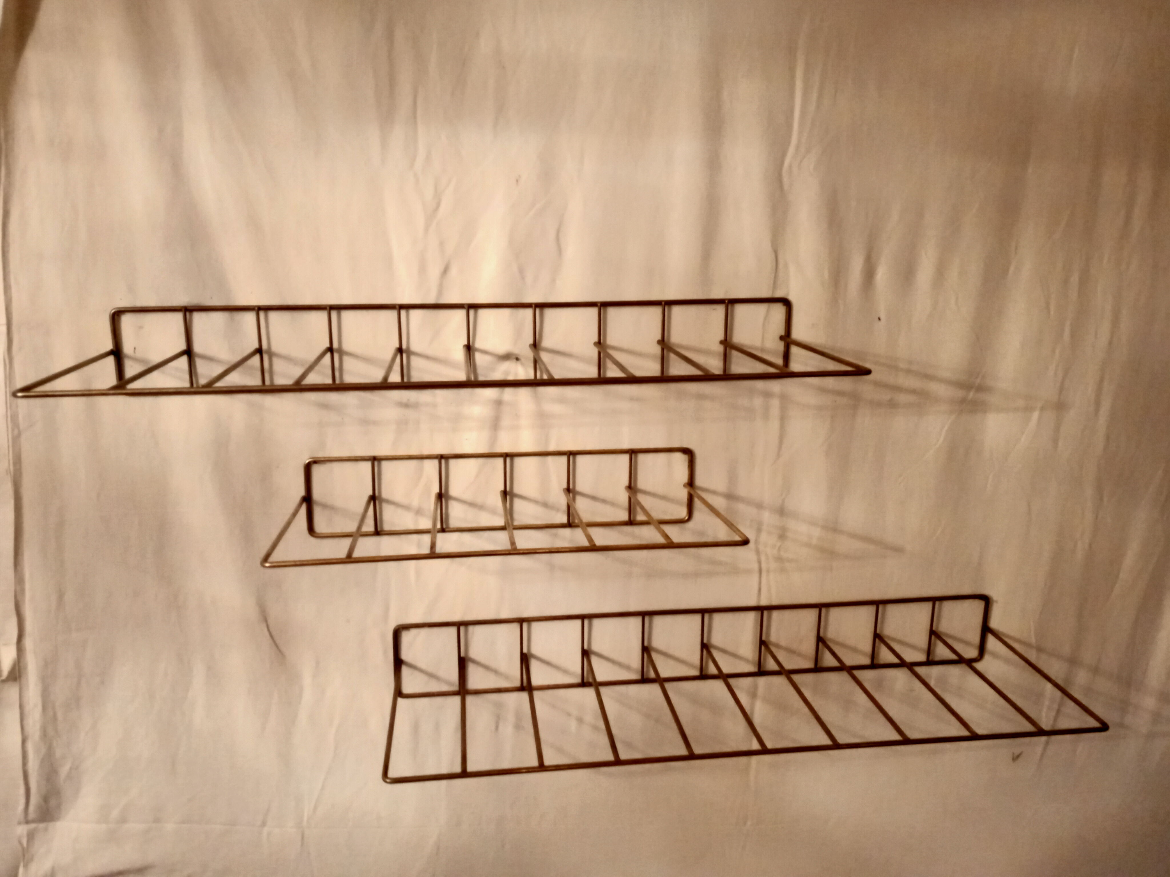 Vintage brass shelves