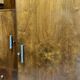 Asymmetrical wardrobe, Art Deco, 1930s walnut burl, wardrobe, shelves, drawers