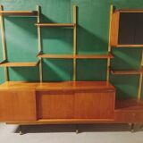 Modular wall shelf in Paolozzi teak