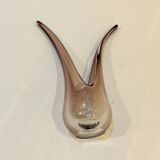 Vintage vase for ikebana or floral arrangement in amethyst crystal from VANNES ART FRANCE