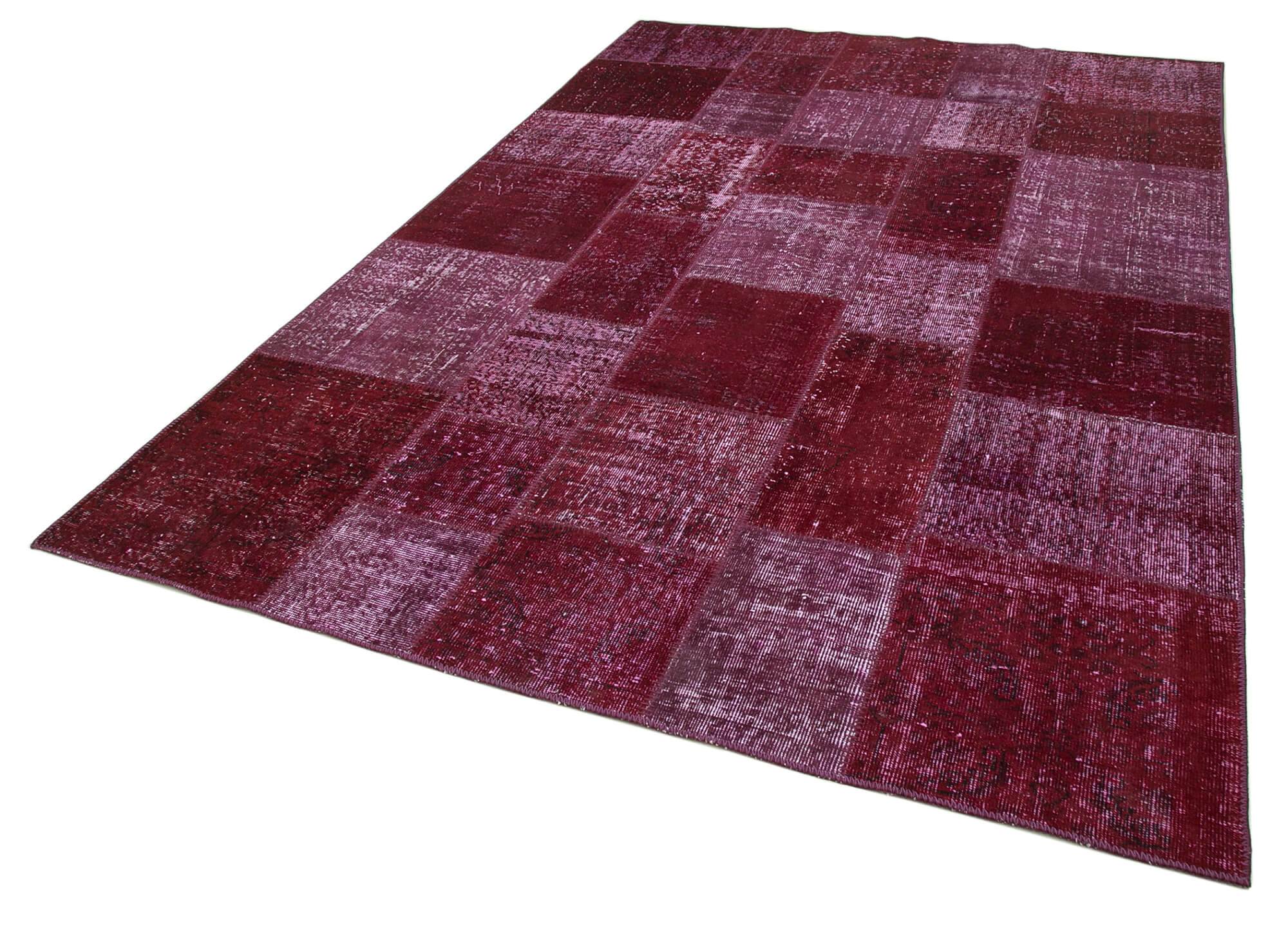 Handmade Oriental Contemporary 199 cm x 300 cm Red Patchwork Carpet