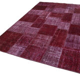 Handmade Oriental Contemporary 199 cm x 300 cm Red Patchwork Carpet