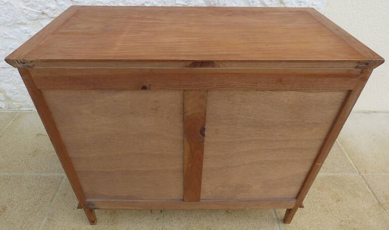 Antique post art deco chest of drawers circa 1940 in solid pine wood in its patina