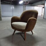 The years 50-60 in Velvet Brown EGG egg Chair
