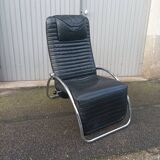 Vintage black leather armchair