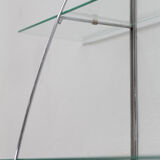 Wall rack 'sail' in chrome and glass