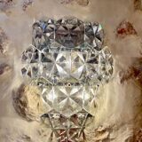 Kinkeldey glass and chrome wall lamp, XXL model, 1970s