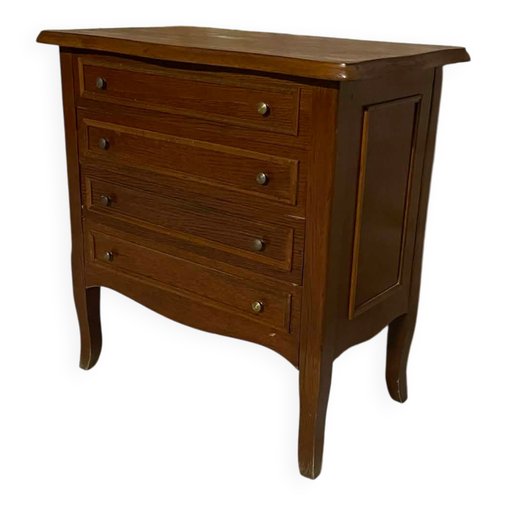 Small wooden chest of drawers with 3 drawers and an opening top – accent furniture