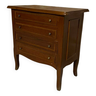 Petite commode en bois 3 tiroirs et plateau ouvrant – meuble d’appoint