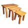 3 nesting tables in vintage elm, brutalist design.