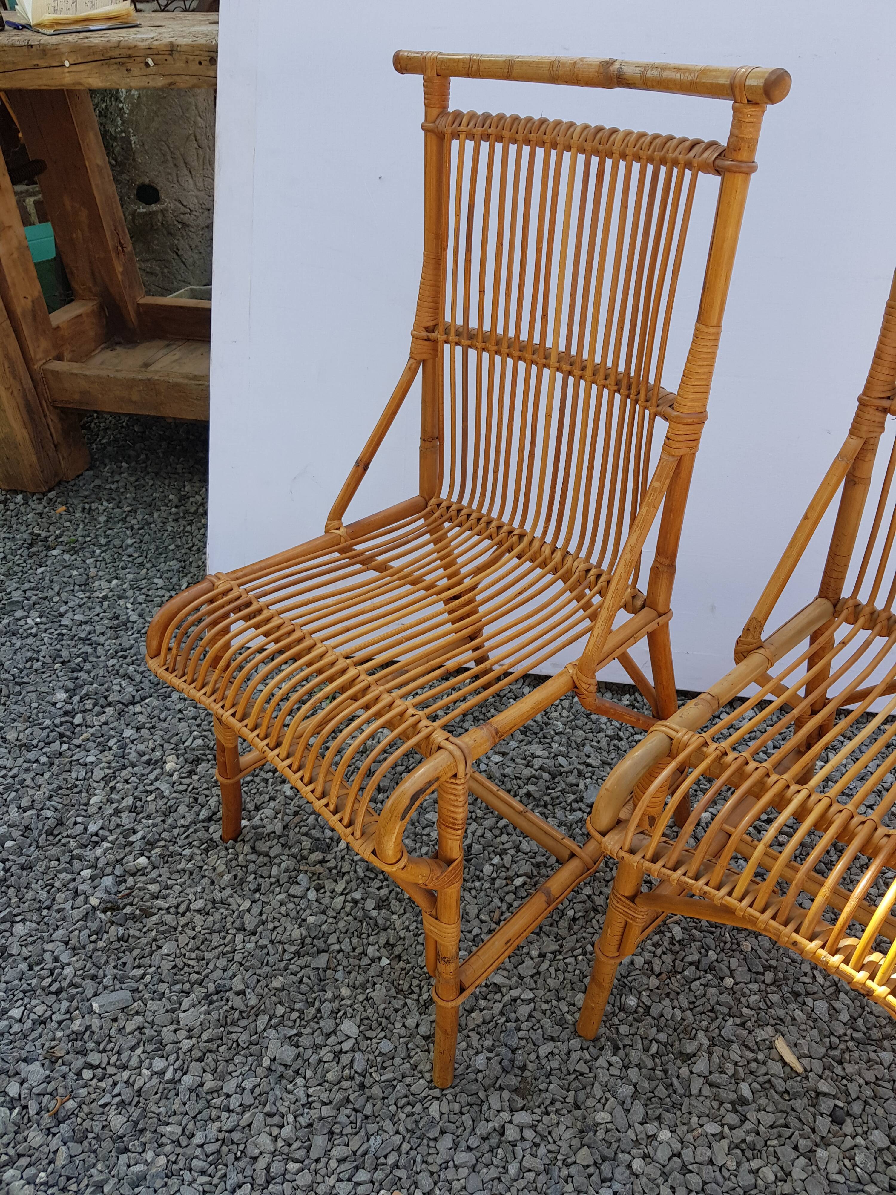 Pair of rattan chairs