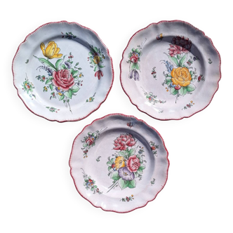 Set of 3 Roullet Roneleau Angoulême soup plates