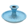 Light blue glazed ceramic candle holder with green speckled signed scorpion stamp