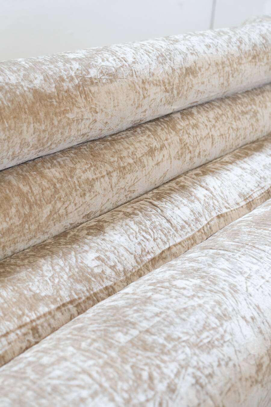 Beige chenille sectional sofa, 3 pieces, 1970s